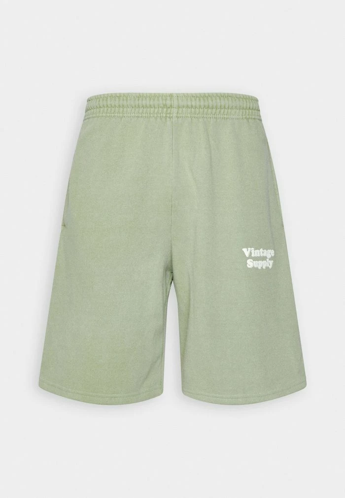 Vintage Supply CORE LOGO SHORTS UNISEX - Shorts - Overdye Green 4 Vintage Supply CORE LOGO SHORTS UNISEX - Shorts - Overdye Green - Image 4