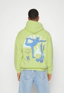 Vintage Supply BODY WORKS FRONT BACK HOODIE - Sweatshirt - Lime
