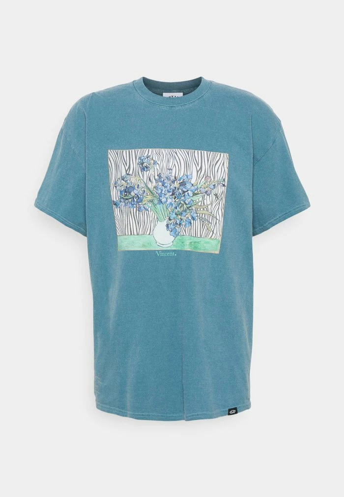 VINCENT FRONT PRINT TEE UNISEX - Print T-shirt - dark aqua