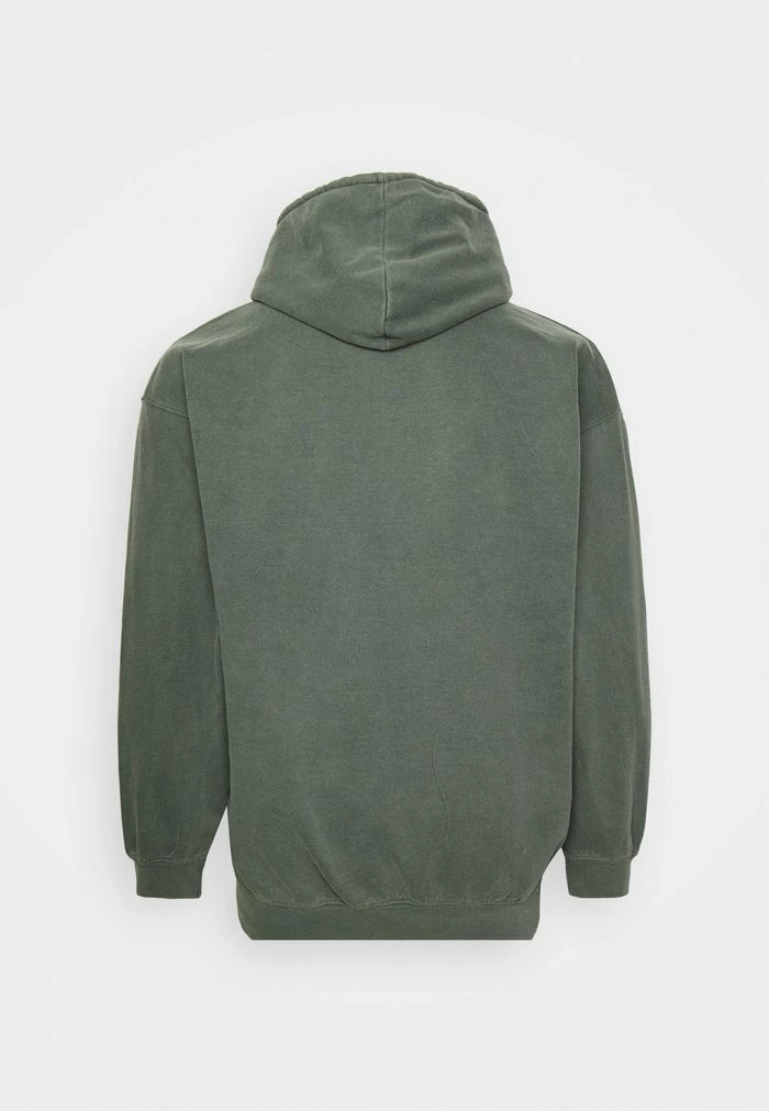 PLUS SIZE OVERDYED BRANDED HOODIE - Hoodie - khaki
