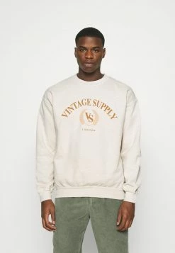 Vintage Supply OVERDYED WITH TONAL LOGO CREST - Sweatshirt - Od Stone