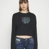 Vintage Supply LONG SLEEVE WITH WINGS - Long Sleeved Top - Black