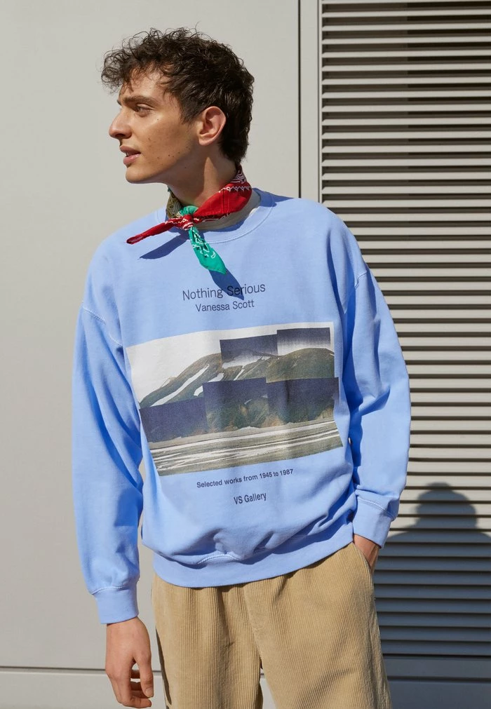 LET THE SPRING COME GRAPHIC HOODIE - Sweatshirt - blue