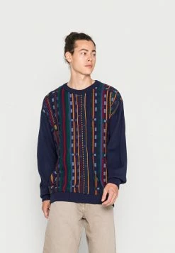 Vintage Supply ABSTRACT PATTERN CREW UNISEX - Jumper - Navy