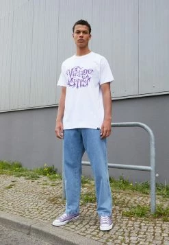 Vintage Supply FRONT PRINT LOGO TEE - Print T-shirt - White