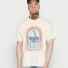 Vintage Supply SAFARI FRONT PRINT HOODIE TEE - Print T-shirt - Sand