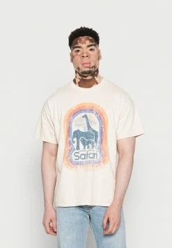 Vintage Supply SAFARI FRONT PRINT HOODIE TEE - Print T-shirt - Sand