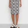 Vintage Supply STRAPPY MIDID SKIRT IN ILLUSION - Pencil Skirt - Black/off White