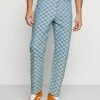 Vintage Supply CHECKERBOARD WIDE LEG - Relaxed Fit Jeans - Blue