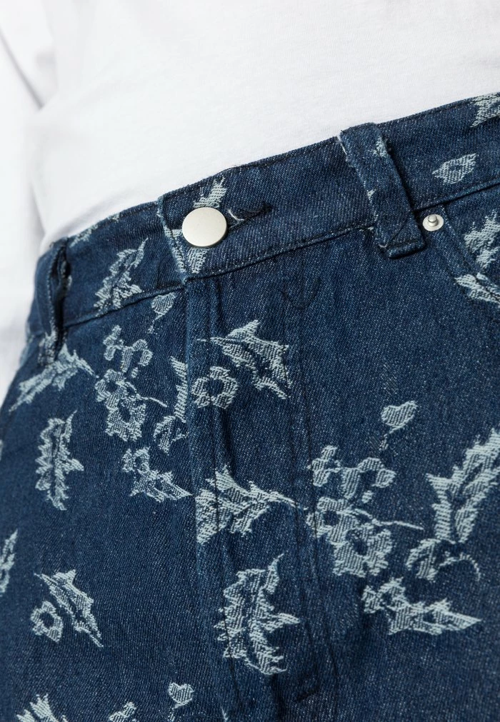DARK FLOWER JEANS - Straight leg jeans - dark blue