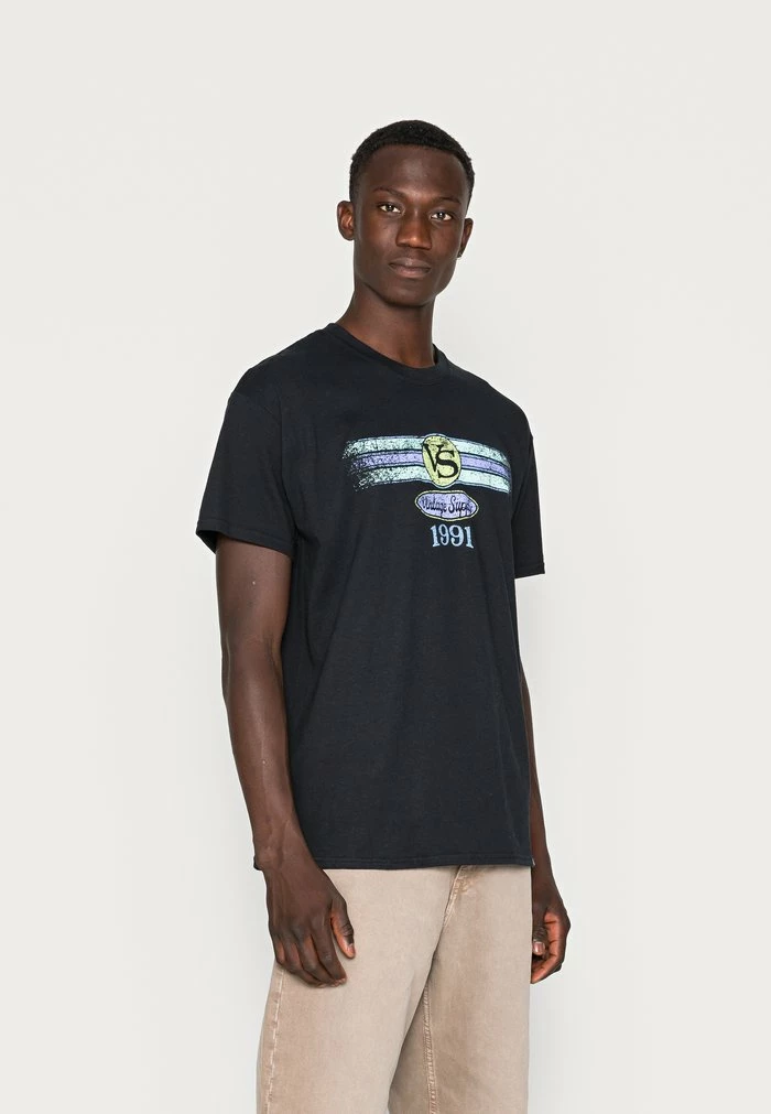 FRONT PRINT TEE - Print T-shirt - black