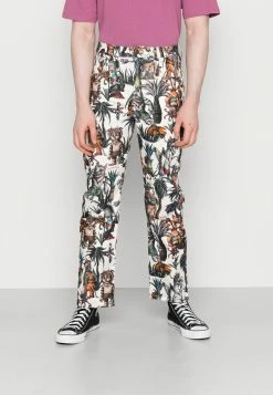 Vintage Supply MY FURRY FRIENDS TROUSERS - Trousers - White