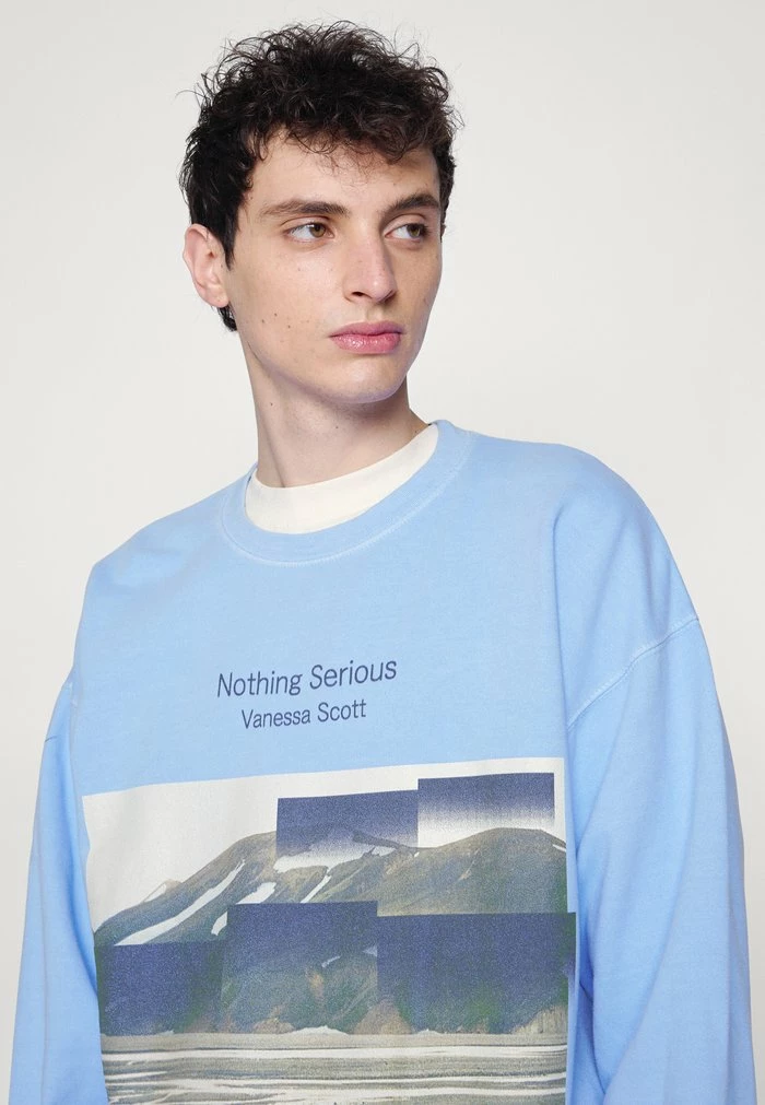 LET THE SPRING COME GRAPHIC HOODIE - Sweatshirt - blue