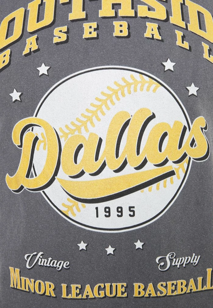 OVERDYED WITH SOUTHSIDE DALLAS GRAPHIC UNISEX - Print T-shirt - charcoal grey