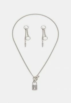 Vintage Supply NECKLACE EARRING UNISEX SET - Earrings - Silver-coloured