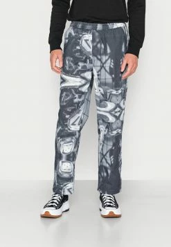 Vintage Supply RACING ELASTICATED TROUSERS - Trousers - Black/white