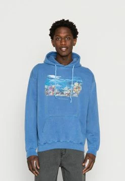Vintage Supply HOODIE WITH CAIRNS SEA FRONT PRINT UNISEX - Sweatshirt - Overdye Blue