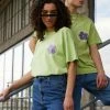 Vintage Supply FLOWER CHEST LOGO UNISEX - Print T-shirt - Overdyed Lime