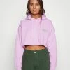 Vintage Supply OVERDYED CROPPED CORE LOGO HOODIE - Sweatshirt - Lilac