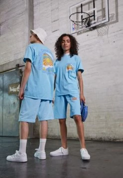 Vintage Supply EARTHDAY GRAPHIC UNISEX - Print T-shirt - Overdyed Blue