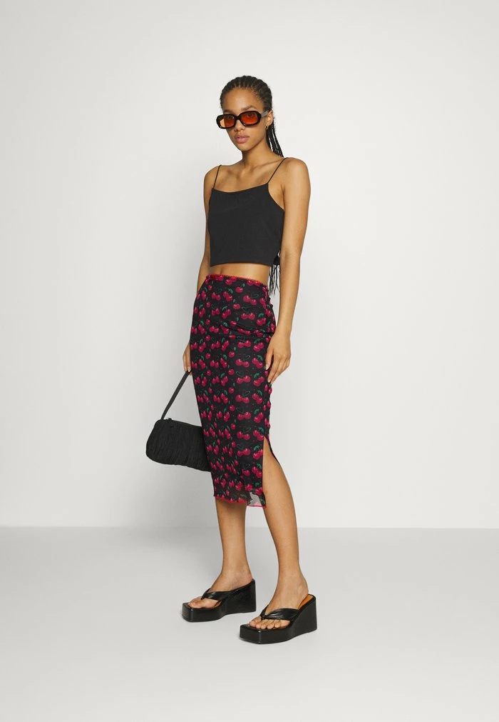 SKIRT IN CHERRIES PRINT - Maxi skirt - multi