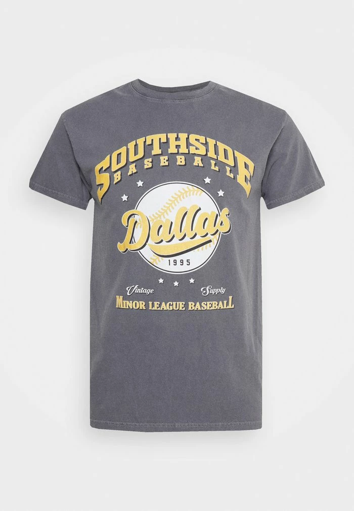 OVERDYED WITH SOUTHSIDE DALLAS GRAPHIC UNISEX - Print T-shirt - charcoal grey