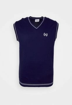 Vintage Supply VEST WITH EMBROIDERED CREST UNISEX - Jumper - Navy