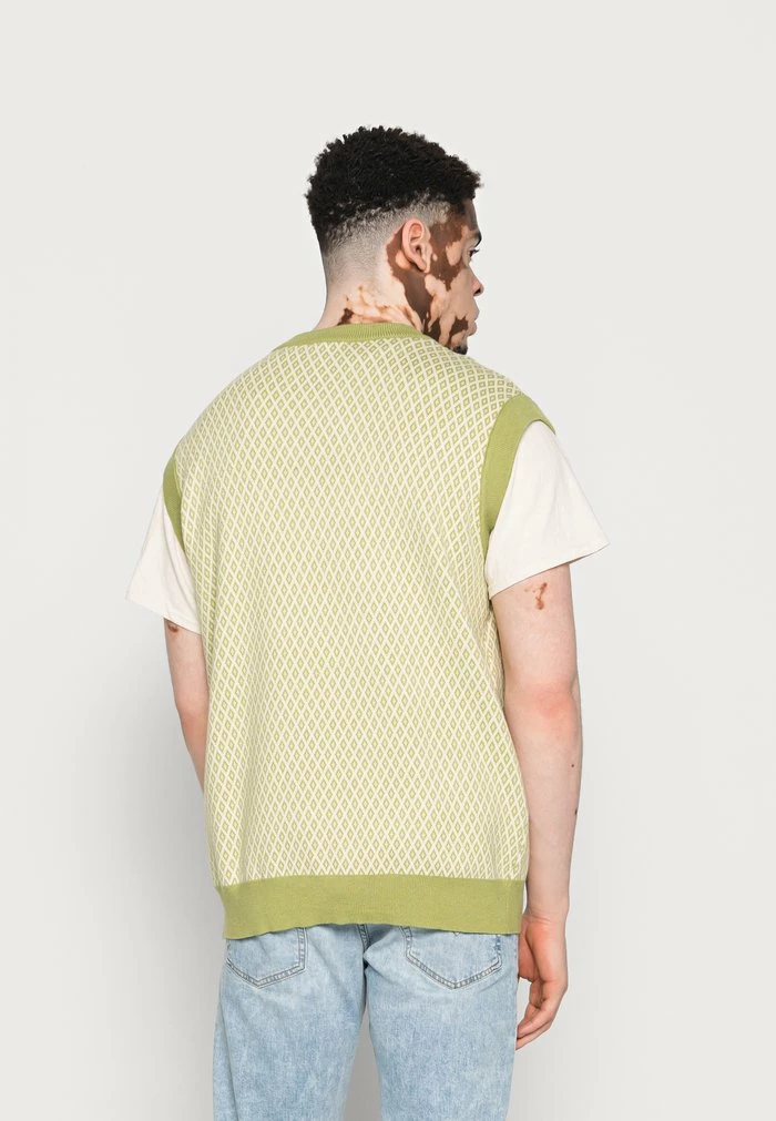 DIAMOND JACQUARD ROUND NECK VEST - Jumper - green