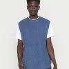 Vintage Supply CROSS CABLE ROUND NECK VEST - Jumper - Indigo