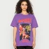 Vintage Supply OVERSIZED WITH ROCKET MAN GRAPHIC - Print T-shirt - Purple