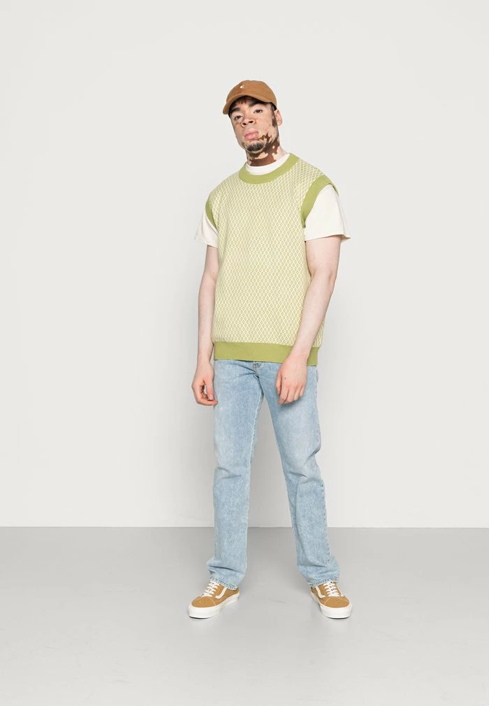 DIAMOND JACQUARD ROUND NECK VEST - Jumper - green