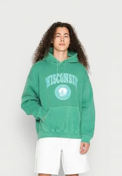 Vintage Supply WISCONSIN FRONT PRINT HOODIE - Sweatshirt - Forest Green