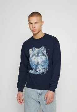 Vintage Supply UNISEX WITH WOLF GRAPHIC - Sweatshirt - Navy