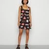 Vintage Supply MINI DRESS IN BADGES PRINT - Day Dress - Black