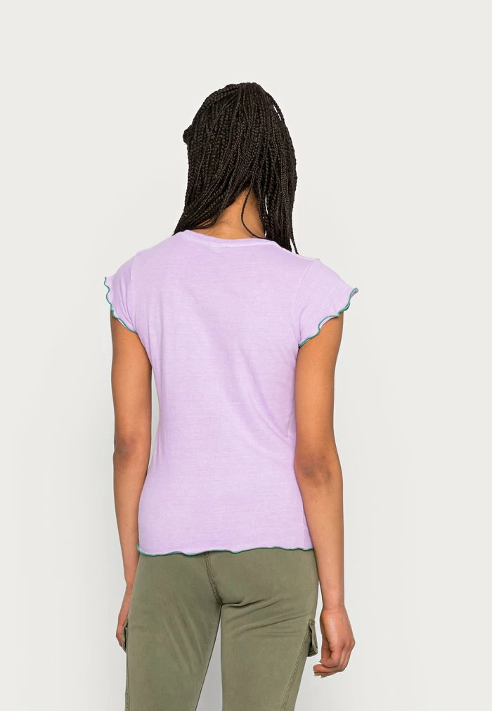 BABY T-SHIRT WITH CROCHET HEART & LETTUCE HEMS - Print T-shirt - lilac