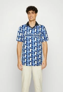 VINTAGE SUPPLY GEO FOOTBALL - Polo Shirt - Blue