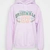 Vintage Supply HOODIE WITH ORIGINALS 87 PRINT UNISEX - Sweatshirt - Overdye Purple