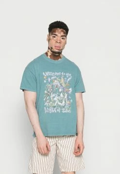 Vintage Supply NIGHT OF THE SAFARI FRONT GRAPHIC TEE - Print T-shirt - Teal