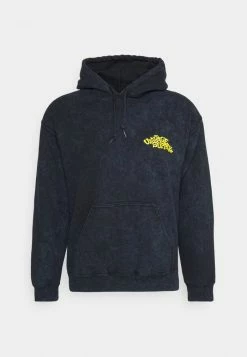 Vintage Supply HOODIE WITH EMBROIDERED FONT GRAPHIC UNISEX - Hoodie - Black