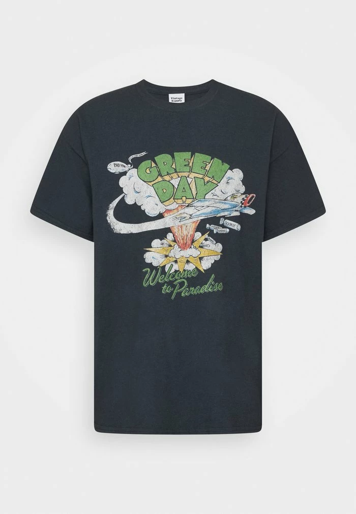 GREEN DAY FRONT TEE - Print T-shirt - charcoal