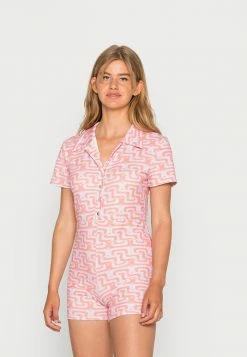 Vintage Supply COLLARED ROMPER IN RETRO OPTIC - Jumpsuit - Lilac/orange