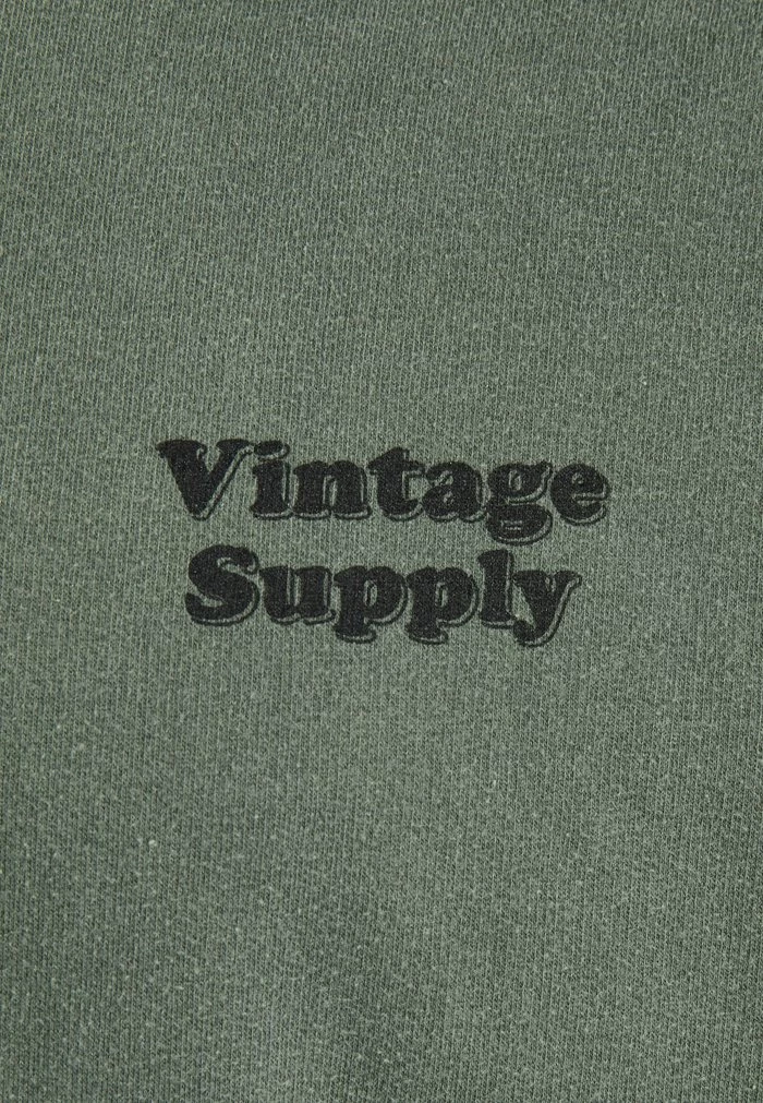 PLUS SIZE OVERDYED BRANDED HOODIE - Hoodie - khaki