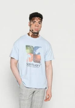 Vintage Supply SANCTUARY TEE - Print T-shirt - Light Blue