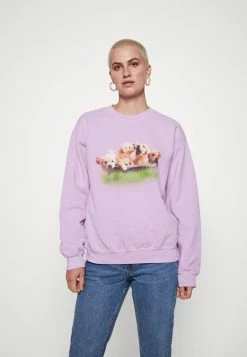 Vintage Supply OVERDYE WITH PUPPIES GRAPHIC - Sweatshirt - Lilac