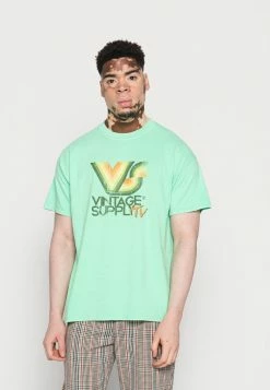 Vintage Supply VS TV FRONT & BACK GRAPHIC TEE - Print T-shirt - Mint