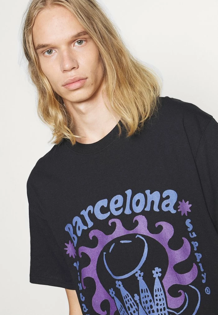 BARCELONA SUNSHINE GRAPHIC - Print T-shirt - black