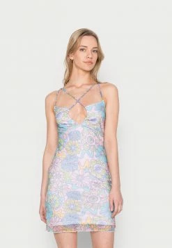 Vintage Supply STRAPPY DRESS IN VINTAGE - Day Dress - Pink Multi