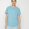 Vintage Supply CHEST EMBROIDERED LOGO TEE UNISEX - Basic T-shirt - Overdye Teal