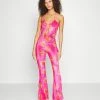 Vintage Supply HALTER CUT OUT DETAIL STRAWBERRY - Jumpsuit - Pink
