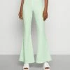 Vintage Supply STRETCH FLARE IN BUBBLE HEART - Trousers - Green